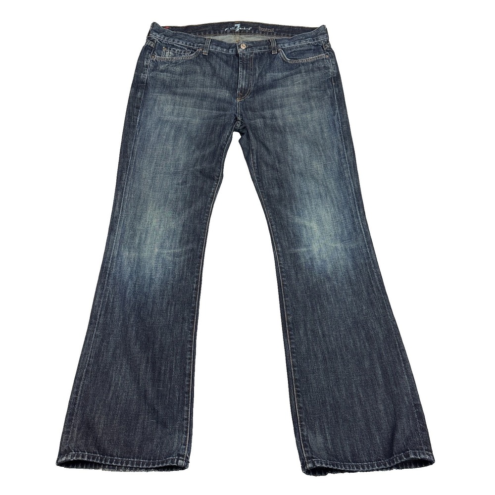 Vintage 7 For All Mankind Bootcut Jeans Mens Sz 38x34 Flap Pocket USA Denim Y2K